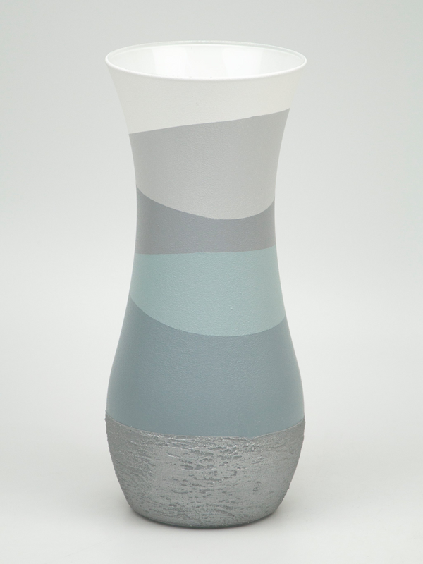 Exquisite Hand-Painted Gray Art Decorative Glass Vase - Unique Home Décor Piece - Premium  from Home Treasures - Just £41.99! Shop now at Home Treasures