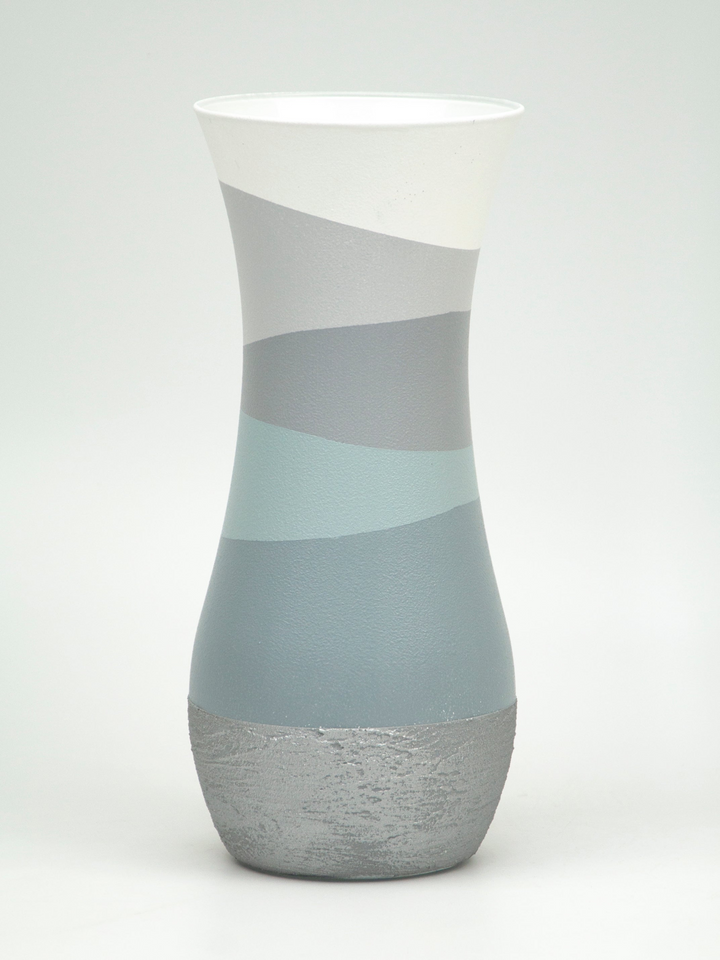 Exquisite Hand-Painted Gray Art Decorative Glass Vase - Unique Home Décor Piece - Premium  from Home Treasures - Just £71.99! Shop now at Home Treasures