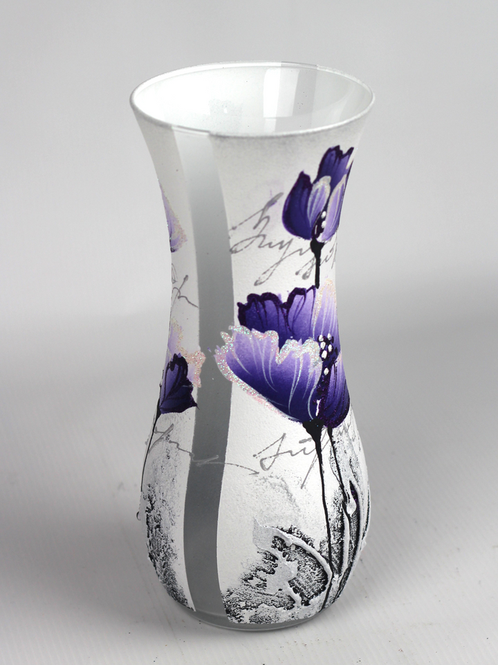 Hand-Painted Violet Art Decorative Glass Vase - Unique Table Centerpiece - Premium  from Home Treasures - Just £71.99! Shop now at Home Treasures