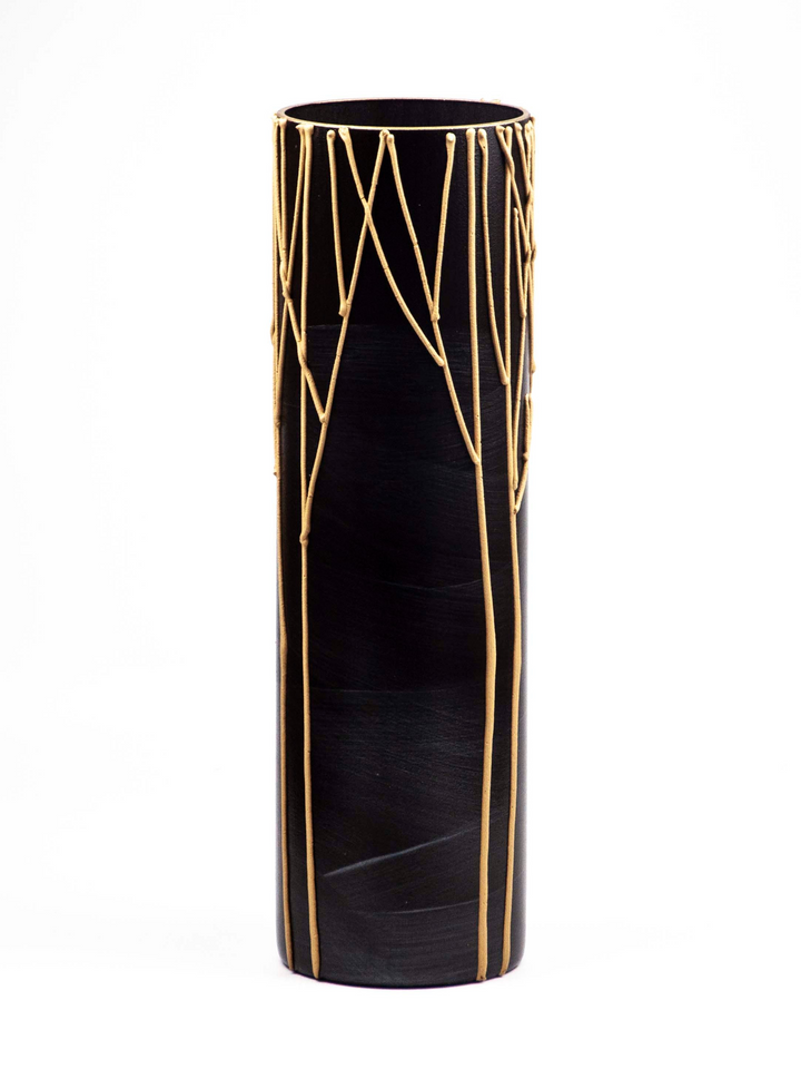 Hand-Painted Burgundy Decorative Glass Vase - Unique Floor Vase for Home Decor - Premium  from Home Treasures - Just £103.99! Shop now at Home Treasures