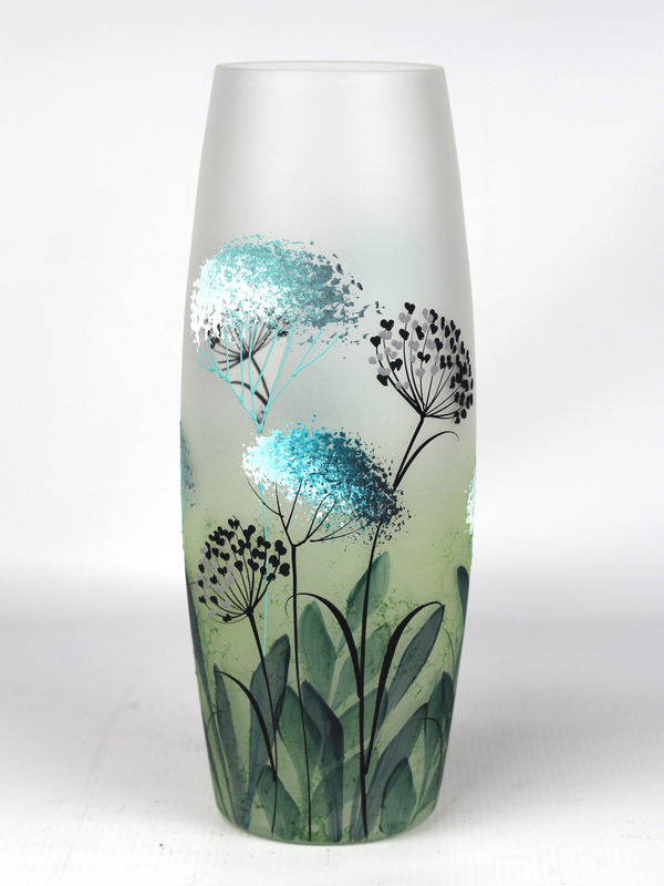 Hand-Painted Green Art Decorative Glass Vase - Unique Table Accent for Home Decor - Premium  from Home Treasures - Just £46.99! Shop now at Home Treasures