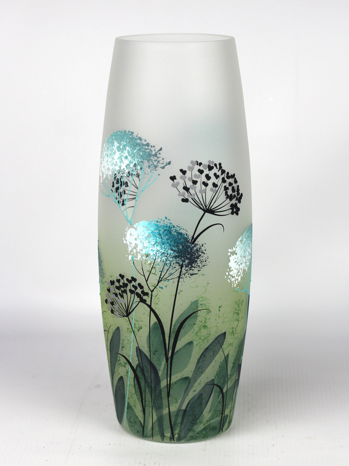 Hand-Painted Green Art Decorative Glass Vase - Unique Table Accent for Home Decor - Premium  from Home Treasures - Just £80.99! Shop now at Home Treasures