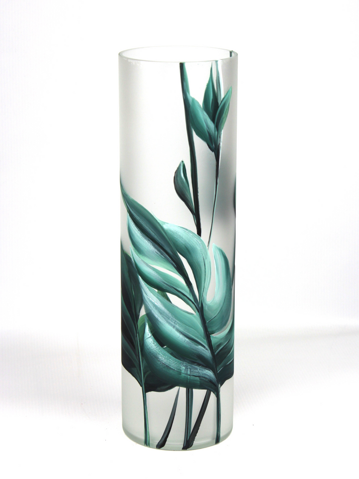 Elegant Floor Green Art Decorative Hand-Painted Glass Vase - Premium  from Home Treasures - Just £103.99! Shop now at Home Treasures