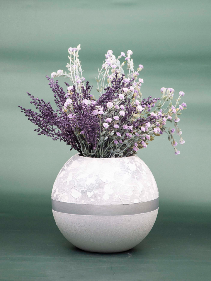 Handpainted Glass Vase for Flowers - Art Glass Round Bubble Vase | Interior Design Decor | 6-inch Table Vase - Premium  from Home Treasures - Just £74.99! Shop now at Home Treasures