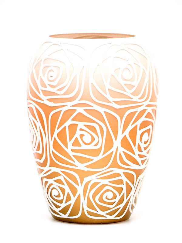 Handpainted Glass Orange Art Bud Vase | Unique Home Decor | 8 Inch Table Vase - Premium  from Home Treasures - Just £43.99! Shop now at Home Treasures