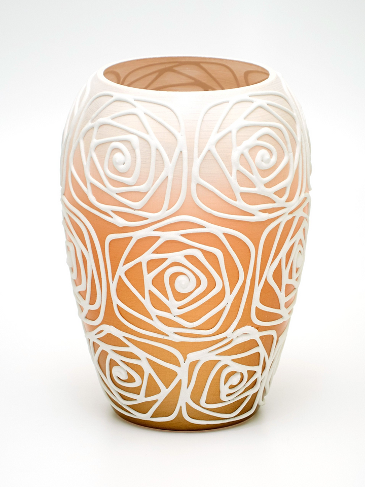 Handpainted Glass Orange Art Bud Vase | Unique Home Decor | 8 Inch Table Vase - Premium  from Home Treasures - Just £74.99! Shop now at Home Treasures