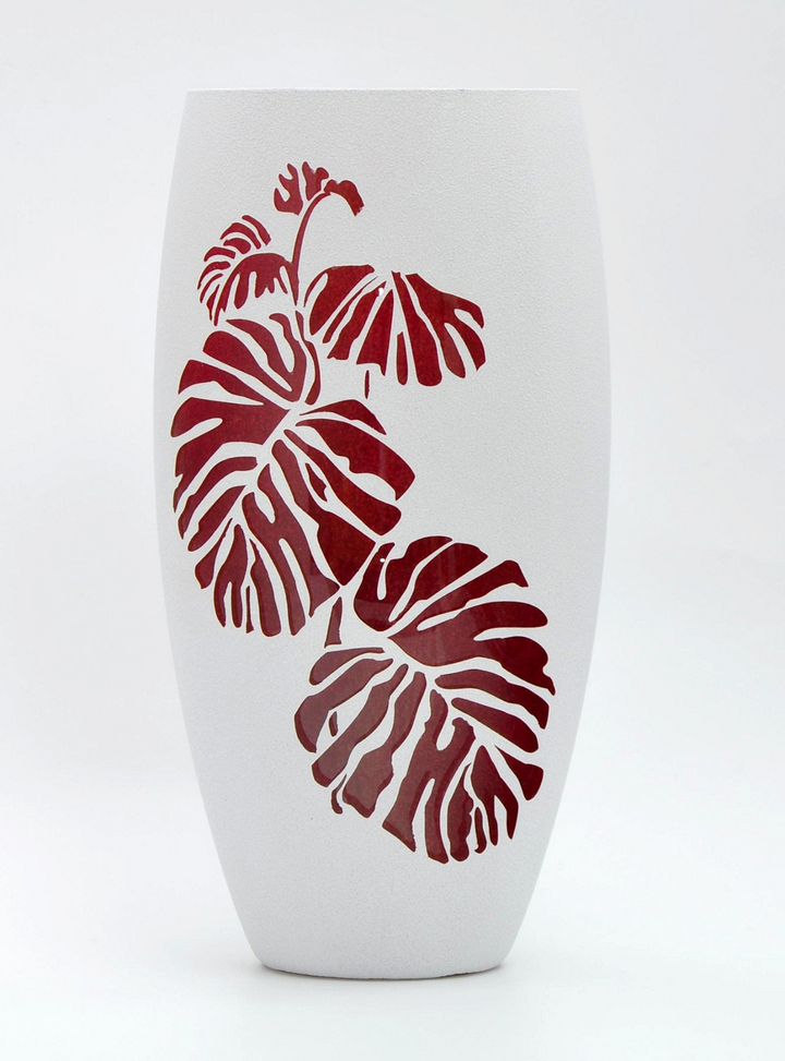 Burgundy Interior | Handmade Glass Oval Vase | Home Design | Room Decor | Table Vase 12 inch - Premium  from Home Treasures - Just £80.99! Shop now at Home Treasures