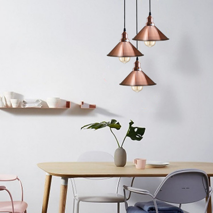 Elegant Pendant Light Fixture with Cone Metal Shade - Multiple Colors Available, E27 Base, Ideal for Home, Restaurants, and Cafes - Premium  from Home Treasures - Just £47.99! Shop now at Home Treasures