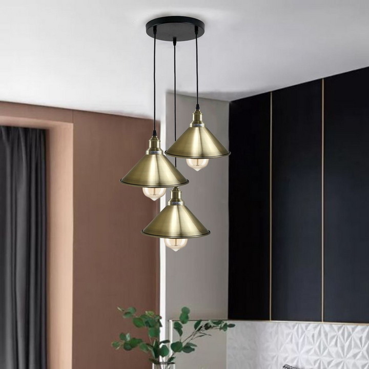 Pendant Light Fixture with Cone Metal Shade - Premium  from Home Treasures - Just £47.99! Shop now at Home Treasures