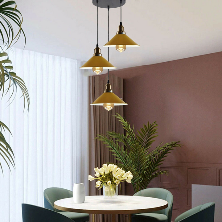 Pendant Light Fixture with Cone Metal Shade - Premium  from Home Treasures - Just £47.99! Shop now at Home Treasures