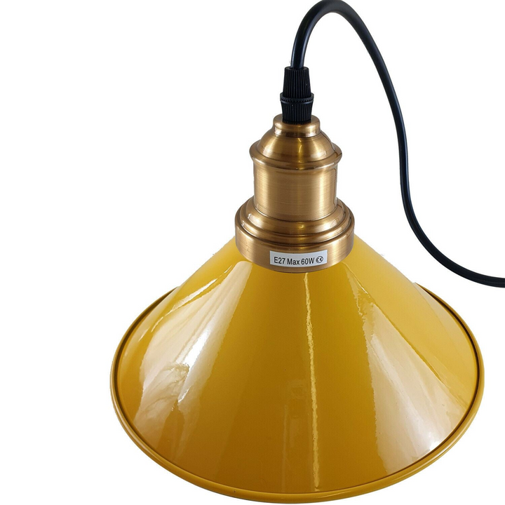 Elegant Pendant Light Fixture with Cone Metal Shade - Multiple Colors Available, E27 Base, Ideal for Home, Restaurants, and Cafes - Premium  from Home Treasures - Just £47.99! Shop now at Home Treasures