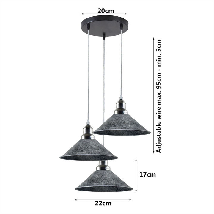 Elegant Pendant Light Fixture with Cone Metal Shade - Multiple Colors Available, E27 Base, Ideal for Home, Restaurants, and Cafes - Premium  from Home Treasures - Just £47.99! Shop now at Home Treasures