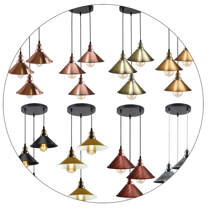 Elegant Pendant Light Fixture with Cone Metal Shade - Multiple Colors Available, E27 Base, Ideal for Home, Restaurants, and Cafes - Premium  from Home Treasures - Just £47.99! Shop now at Home Treasures