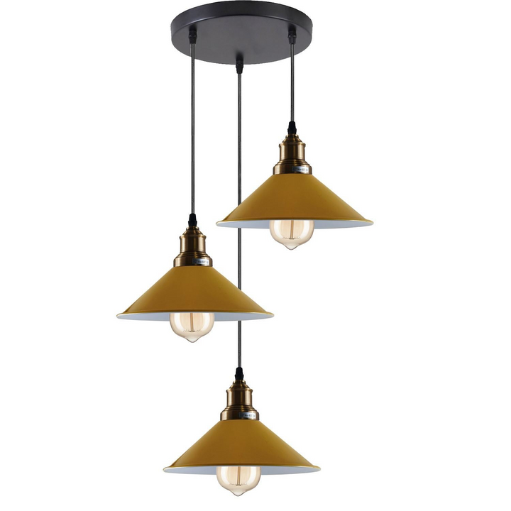 Elegant Pendant Light Fixture with Cone Metal Shade - Multiple Colors Available, E27 Base, Ideal for Home, Restaurants, and Cafes - Premium  from Home Treasures - Just £47.99! Shop now at Home Treasures