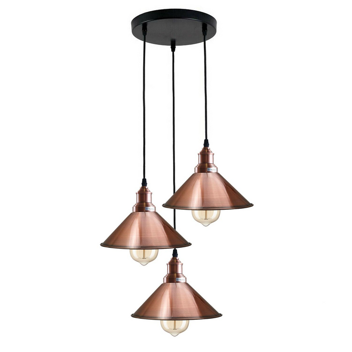 Elegant Pendant Light Fixture with Cone Metal Shade - Multiple Colors Available, E27 Base, Ideal for Home, Restaurants, and Cafes - Premium  from Home Treasures - Just £47.99! Shop now at Home Treasures