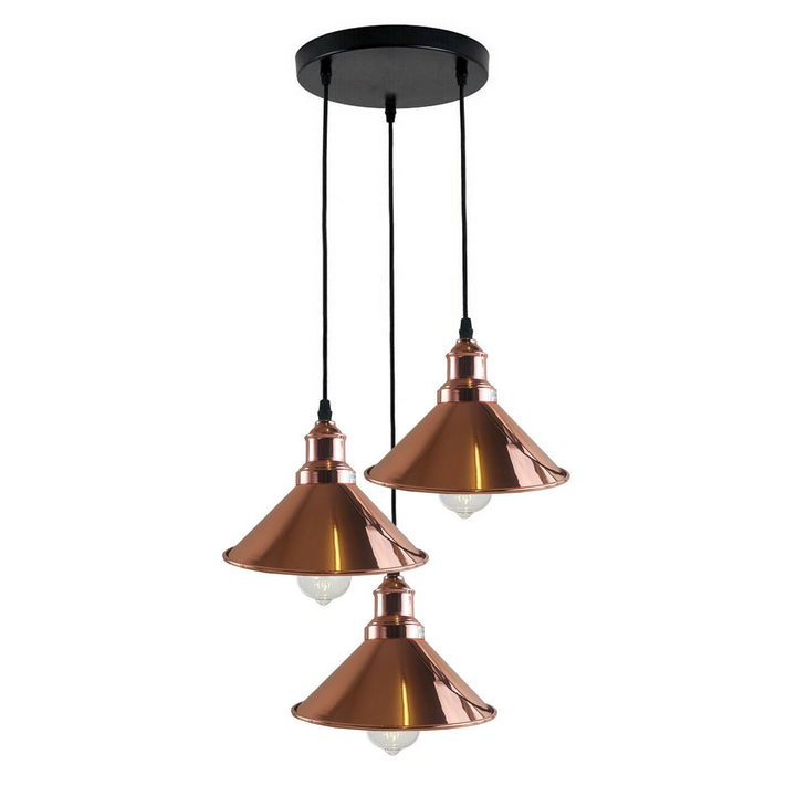 Pendant Light Fixture with Cone Metal Shade - Premium  from Home Treasures - Just £47.99! Shop now at Home Treasures