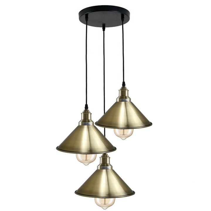 Elegant Pendant Light Fixture with Cone Metal Shade - Multiple Colors Available, E27 Base, Ideal for Home, Restaurants, and Cafes - Premium  from Home Treasures - Just £47.99! Shop now at Home Treasures