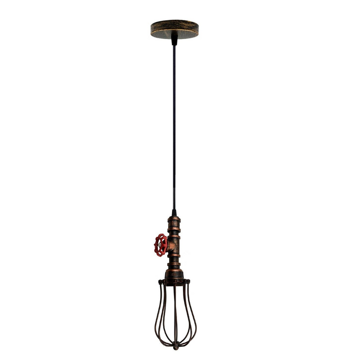 Steampunk Pipe Light with Balloon Cage - Vintage Industrial Pendant Light for Cafe, Bar, Kitchen, Restaurant & Bedroom - Premium  from Home Treasures - Just £24.99! Shop now at Home Treasures