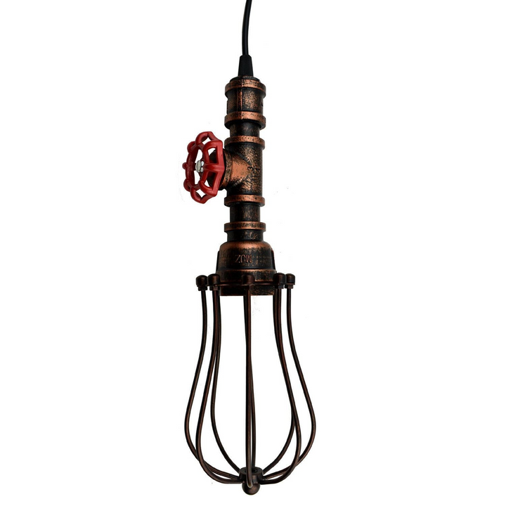 Steampunk Pipe Light with Balloon Cage - Vintage Industrial Pendant Light for Cafe, Bar, Kitchen, Restaurant & Bedroom - Premium  from Home Treasures - Just £24.99! Shop now at Home Treasures