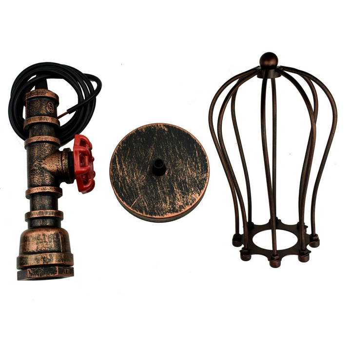 Steampunk Pipe Light with Balloon Cage - Vintage Industrial Pendant Light for Cafe, Bar, Kitchen, Restaurant & Bedroom - Premium  from Home Treasures - Just £24.99! Shop now at Home Treasures