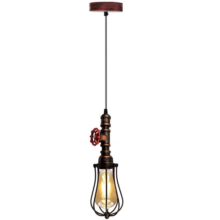 Steampunk Pipe Light with Balloon Cage - Vintage Industrial Pendant Light for Cafe, Bar, Kitchen, Restaurant & Bedroom - Premium  from Home Treasures - Just £24.99! Shop now at Home Treasures