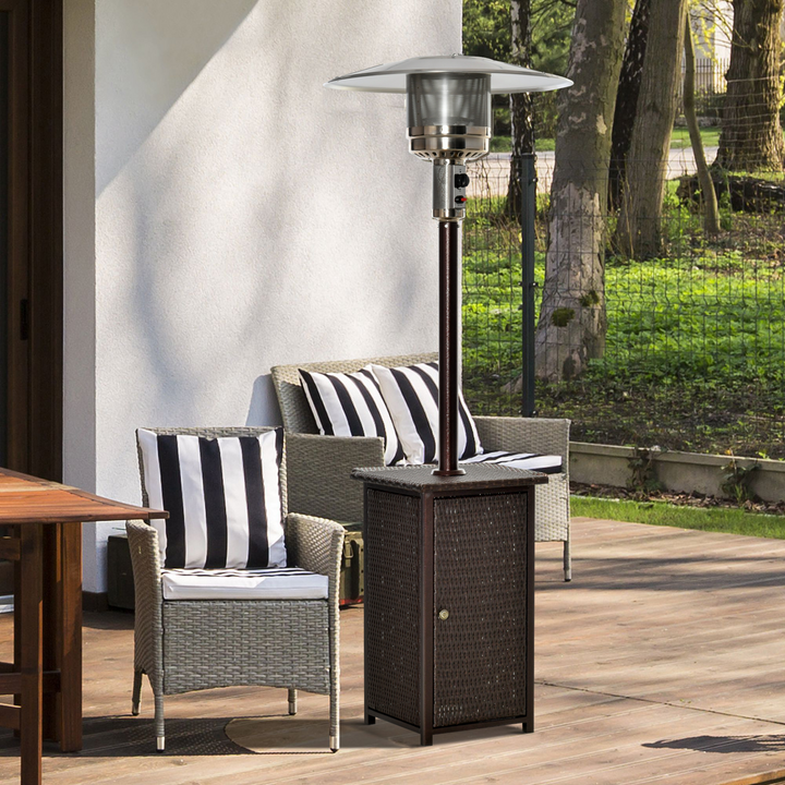 12KW Patio Gas Heater Freestanding Outdoor Garden Heating Rattan Furniture Wicker Table Top - Premium  from Home Treasures - Just £115.99! Shop now at Home Treasures