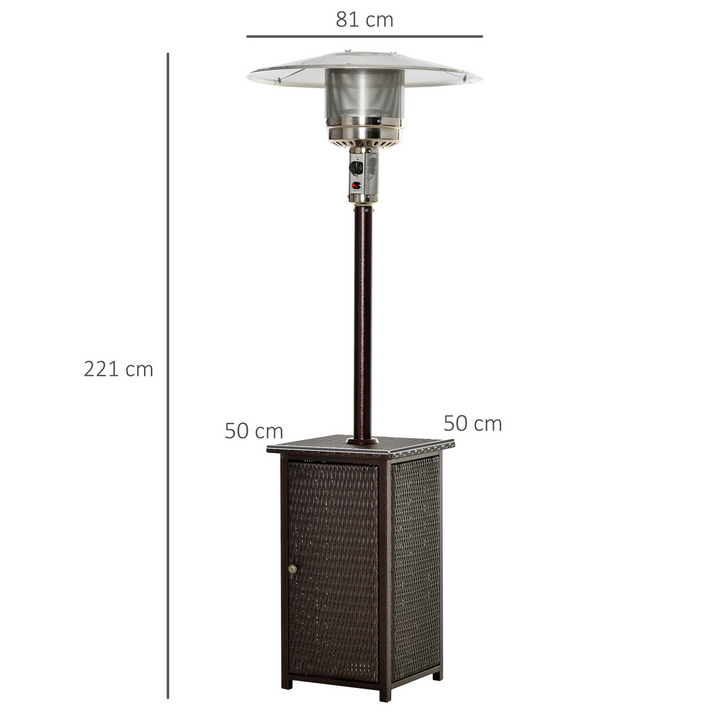 12KW Patio Gas Heater Freestanding Outdoor Garden Heating Rattan Furniture Wicker Table Top - Premium  from Home Treasures - Just £115.99! Shop now at Home Treasures