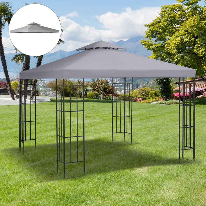 3 x 3(m) Gazebo, Canopy Roof Top Replacement Cover - Light Grey - Premium  from Home Treasures - Just £46.99! Shop now at Home Treasures