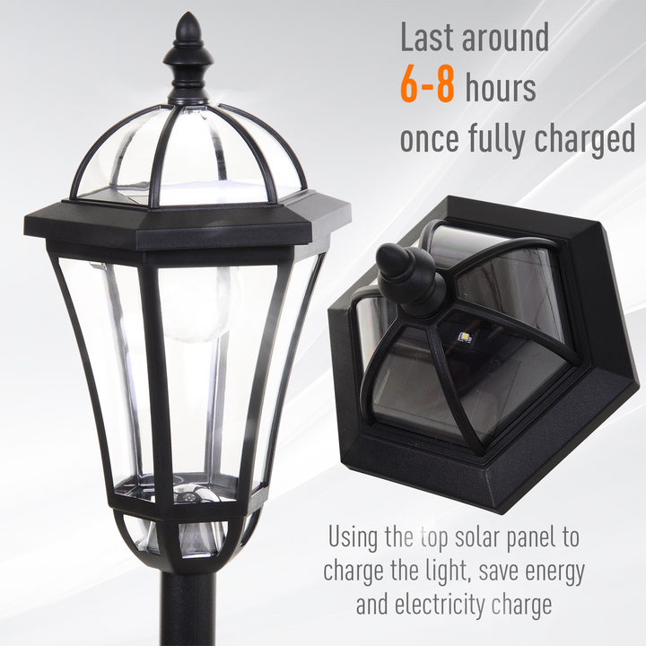 2 PCS LED Garden Lamp Post, Solar Powered Lantern, Water-Resist, Auto Switch 6-8 Hours Black - Premium  from Home Treasures - Just £52.99! Shop now at Home Treasures