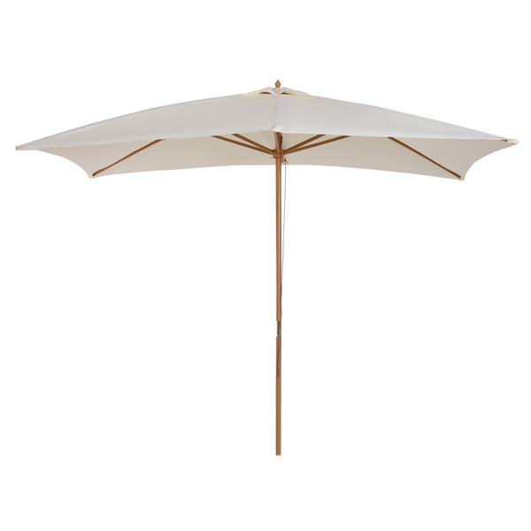 2 x 3m Wooden Parasol - Elegant Cream Garden Umbrella with Ventilated Canopy and Sturdy Bamboo Frame - Premium  from Home Treasures - Just £69.99! Shop now at Home Treasures