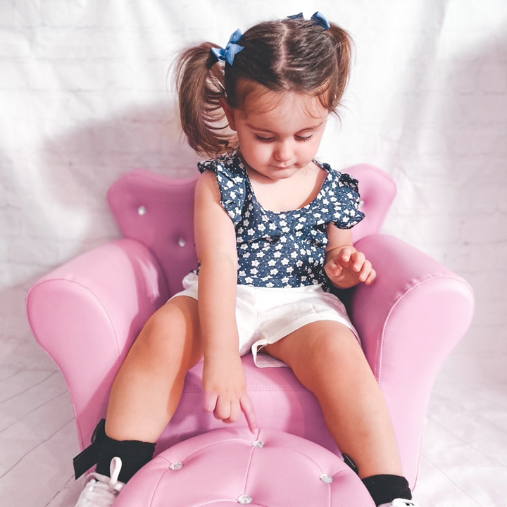 Cute & Comfy Children's Pink Armchair with Footstool - Durable PU Leather - Perfect for Kids Ages 3-5 - Premium  from Home Treasures - Just £85.99! Shop now at Home Treasures