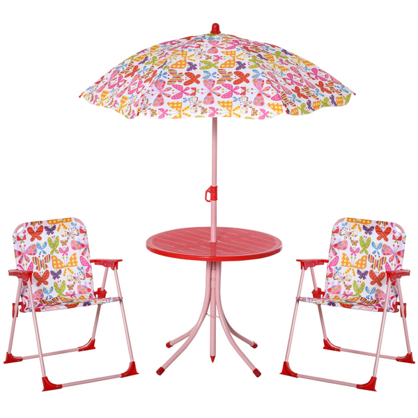 Children's Butterfly Bistro Table & Chair Set with Adjustable Parasol - Perfect for Outdoor Play - Premium  from Home Treasures - Just £51.99! Shop now at Home Treasures