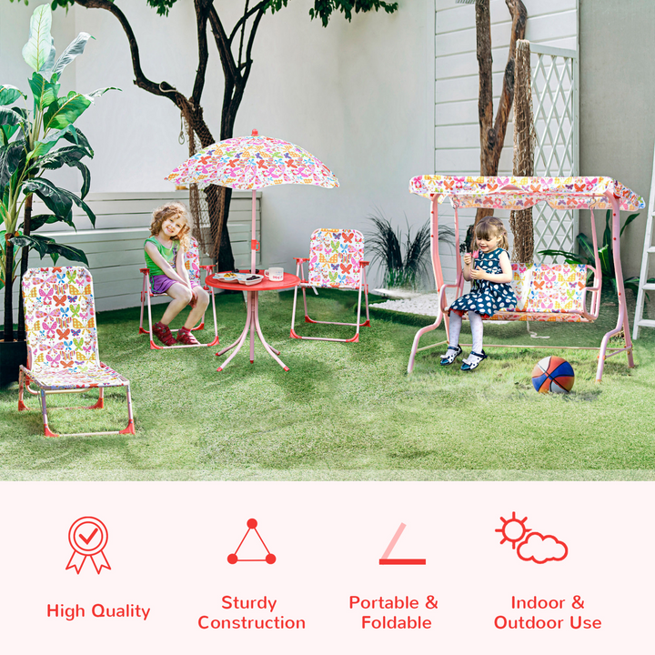 Children's Butterfly Bistro Table & Chair Set with Adjustable Parasol - Perfect for Outdoor Play - Premium  from Home Treasures - Just £51.99! Shop now at Home Treasures