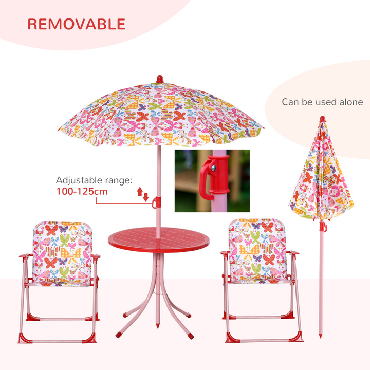 Children's Butterfly Bistro Table & Chair Set with Adjustable Parasol - Perfect for Outdoor Play - Premium  from Home Treasures - Just £51.99! Shop now at Home Treasures