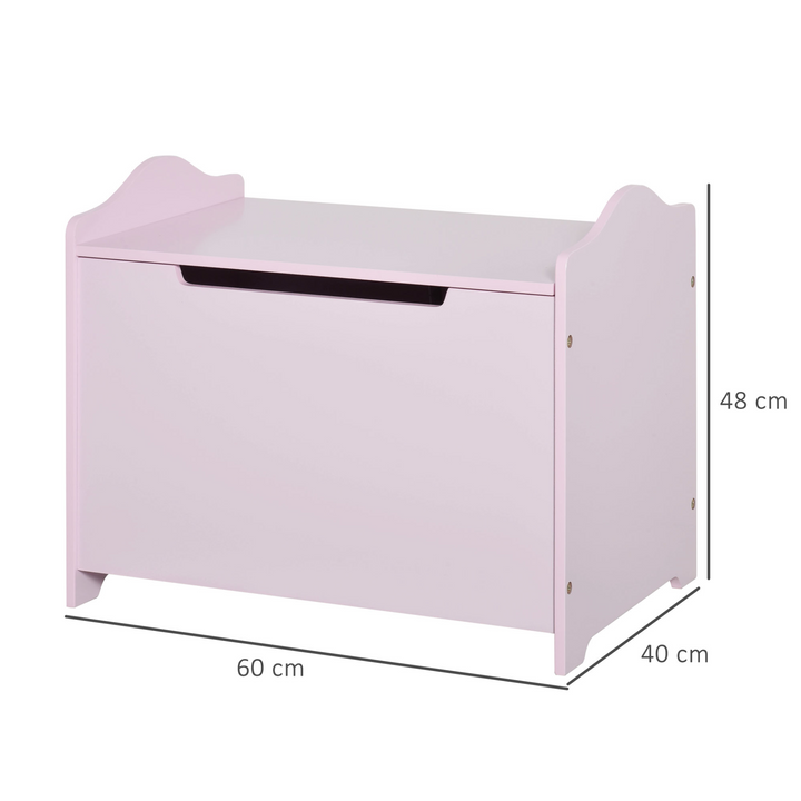 Children's Toy Chest with Safety Hinge in Pink - Spacious & Durable Storage Solution (48 x 60 x 40cm) - Premium  from Home Treasures - Just £53.99! Shop now at Home Treasures