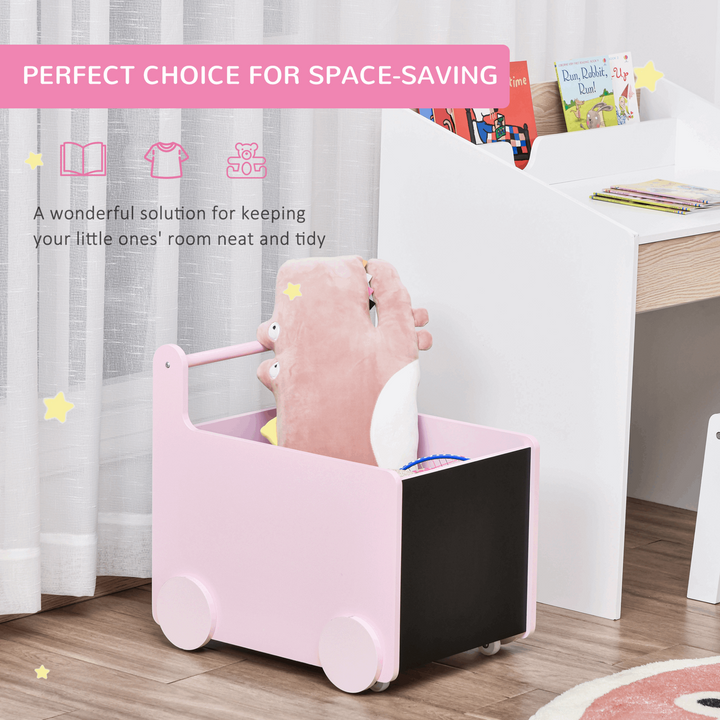 Baby Learning Walker, Wooden Toy Box w/ Storage (Pink) 47 x 35 x 45.5cm - Premium  from Home Treasures - Just £25.99! Shop now at Home Treasures