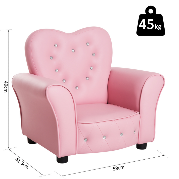 Elegant Princess Pink Children's Armchair - Perfect for Your Little One's Room - Premium  from Home Treasures - Just £77.99! Shop now at Home Treasures