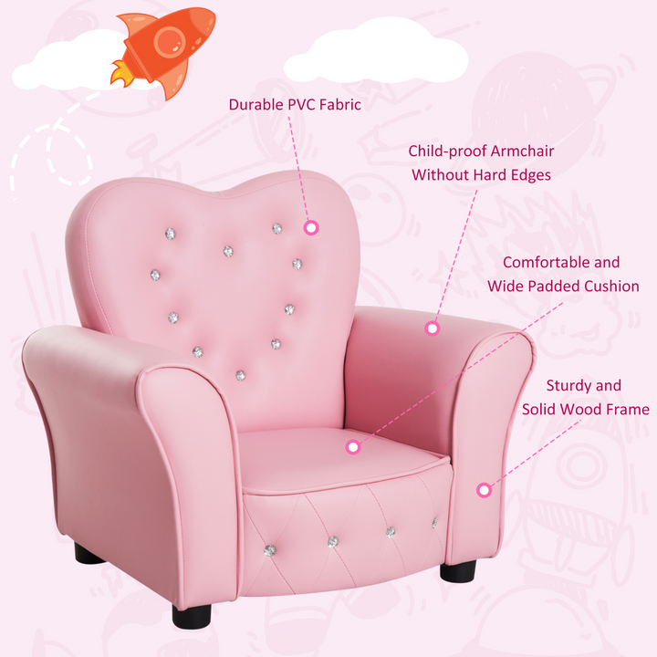 Elegant Princess Pink Children's Armchair - Perfect for Your Little One's Room - Premium  from Home Treasures - Just £77.99! Shop now at Home Treasures