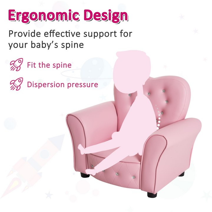 Elegant Princess Pink Children's Armchair - Perfect for Your Little One's Room - Premium  from Home Treasures - Just £77.99! Shop now at Home Treasures