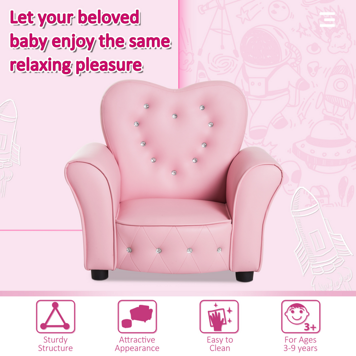 Elegant Princess Pink Children's Armchair - Perfect for Your Little One's Room - Premium  from Home Treasures - Just £77.99! Shop now at Home Treasures