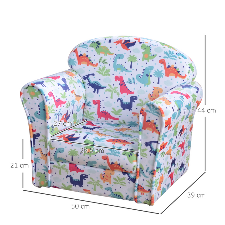 Children's Armchair/Tub Chair with Adorable Cartoon Dinosaur Pattern - Perfect for Reading and Relaxing - Premium  from Home Treasures - Just £73.99! Shop now at Home Treasures