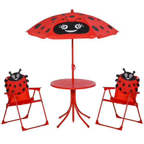 Children's Bistro Table and Chair Set with Adjustable Parasol - Ladybird Design | Fun Outdoor Furniture for Kids - Premium  from Home Treasures - Just £51.99! Shop now at Home Treasures