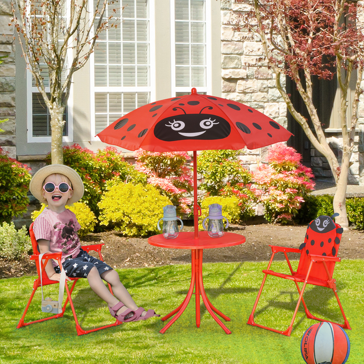 Children's Bistro Table and Chair Set with Adjustable Parasol - Ladybird Design | Fun Outdoor Furniture for Kids - Premium  from Home Treasures - Just £51.99! Shop now at Home Treasures