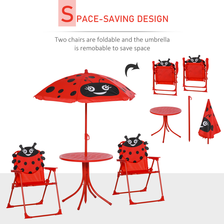 Children's Bistro Table and Chair Set with Adjustable Parasol - Ladybird Design | Fun Outdoor Furniture for Kids - Premium  from Home Treasures - Just £51.99! Shop now at Home Treasures