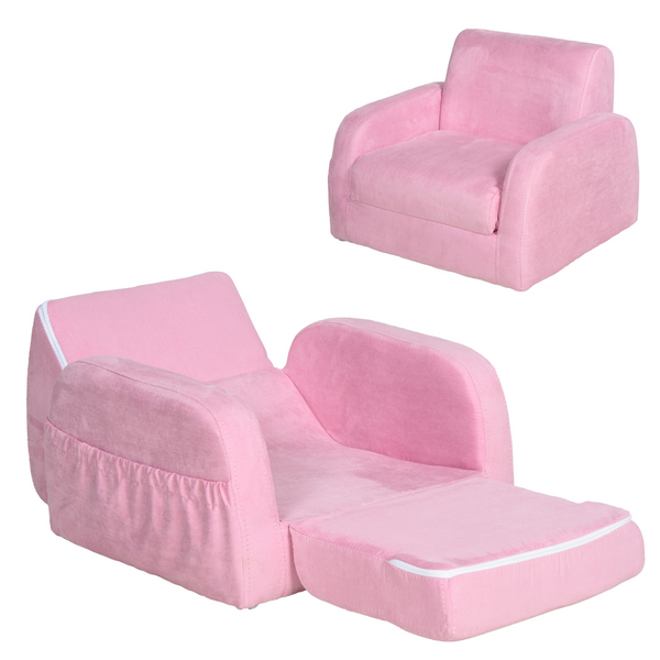 Kids' Folding Couch (Pink) - Comfortable and Durable Children's Sofa Bed for Bedroom or Playroom - Premium  from Home Treasures - Just £72.99! Shop now at Home Treasures