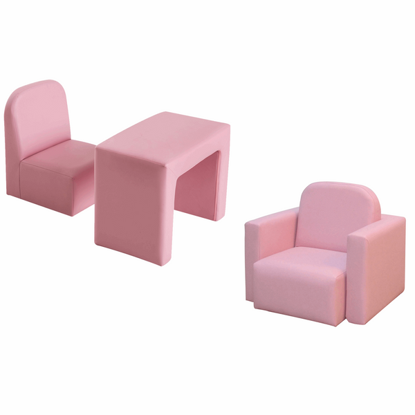 Children's 2-In-1 Table & Chair Set (Pink) - Convertible Kids Furniture, Durable & Comfortable, Perfect for Playroom or Bedroom - Premium  from Home Treasures - Just £66.99! Shop now at Home Treasures