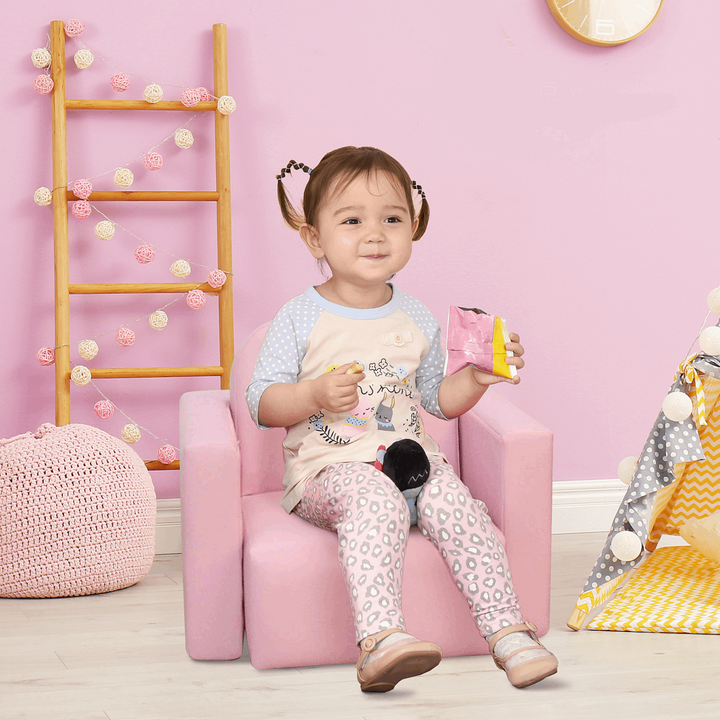 Children's 2-In-1 Table & Chair Set (Pink) - Convertible Kids Furniture, Durable & Comfortable, Perfect for Playroom or Bedroom - Premium  from Home Treasures - Just £66.99! Shop now at Home Treasures