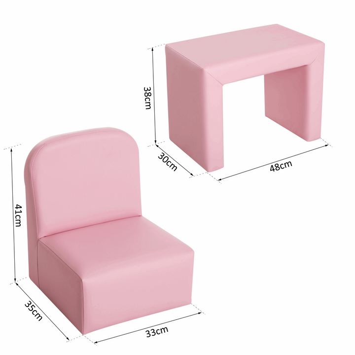 Children's 2-In-1 Table & Chair Set (Pink) - Convertible Kids Furniture, Durable & Comfortable, Perfect for Playroom or Bedroom - Premium  from Home Treasures - Just £66.99! Shop now at Home Treasures