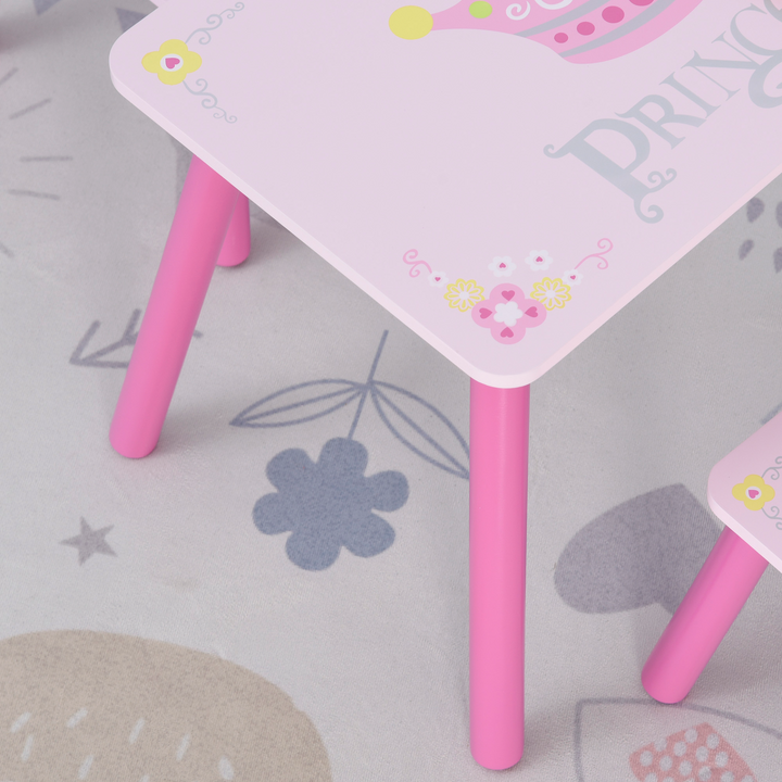 3-Piece Children's Table and Chair Set - Princess & Crown Theme | Perfect Gift for Girls Ages 2-4 | Pink Furniture - Premium  from Home Treasures - Just £51.99! Shop now at Home Treasures