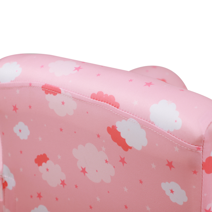 Adorable Children's Armchair with Footrest - Cute Cloud Star Design in Pink & White - Premium  from Home Treasures - Just £76.99! Shop now at Home Treasures